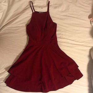NWT Francesca’s Maroon Formal Dress with Lace Back Size XXS